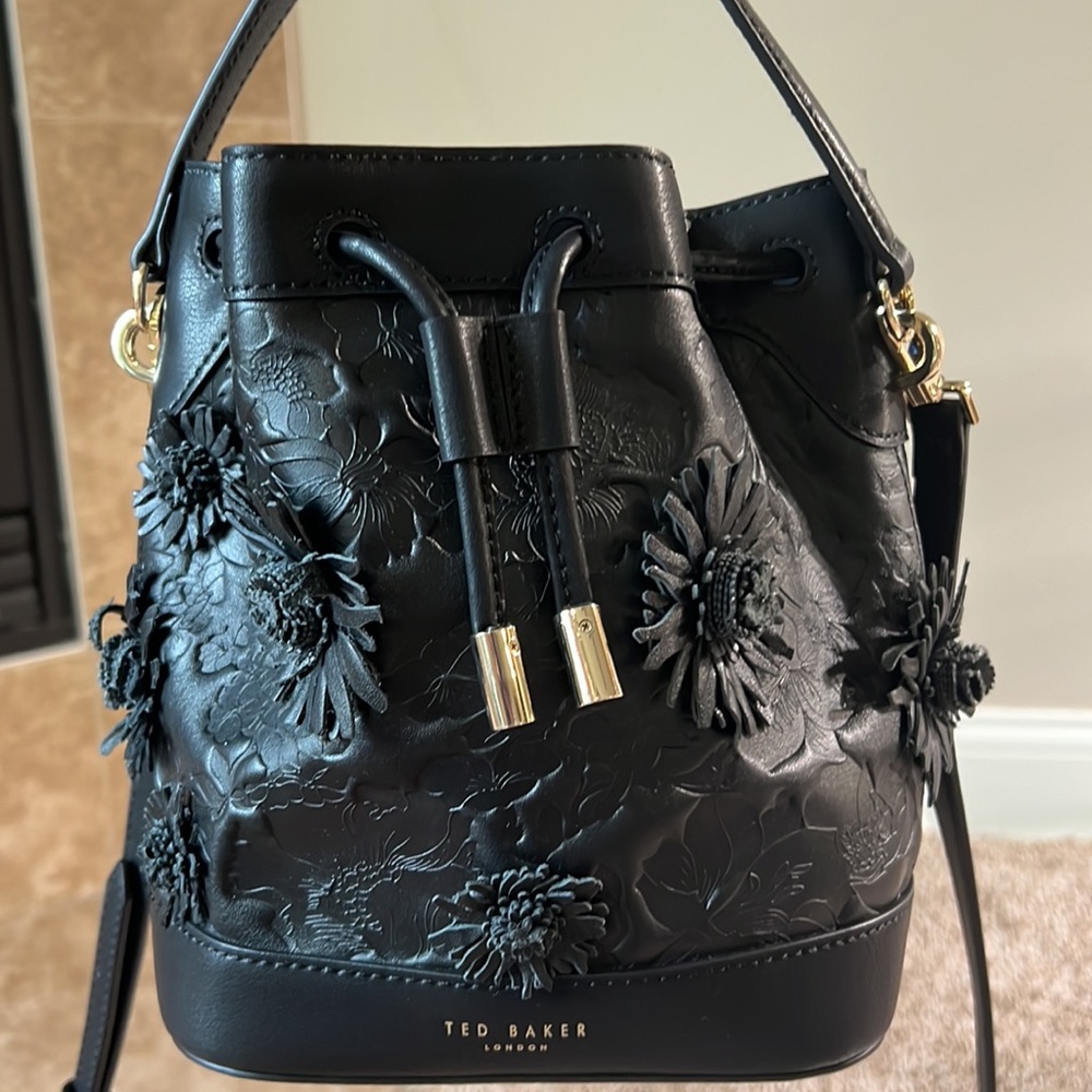 Ted Baker London Floriri Laser Cut Leather Bucket Bag
